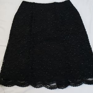 Amanda Smith Black Beaded Pencil Skirt Size 2P